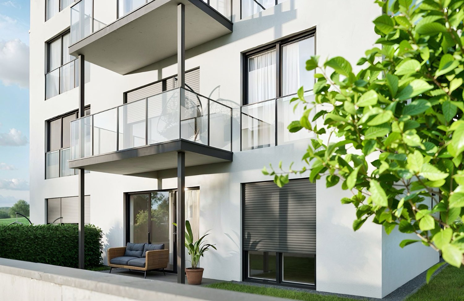 Balkon der Villa Lake View mit Blick nach Süden